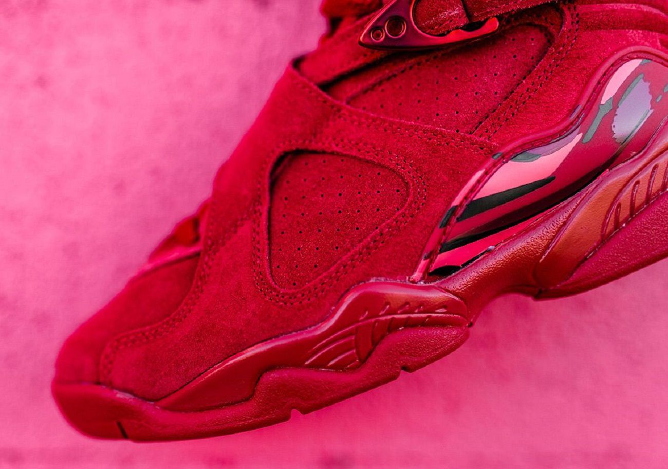 The Air Jordan 8 dresses in red for Valentine s Day