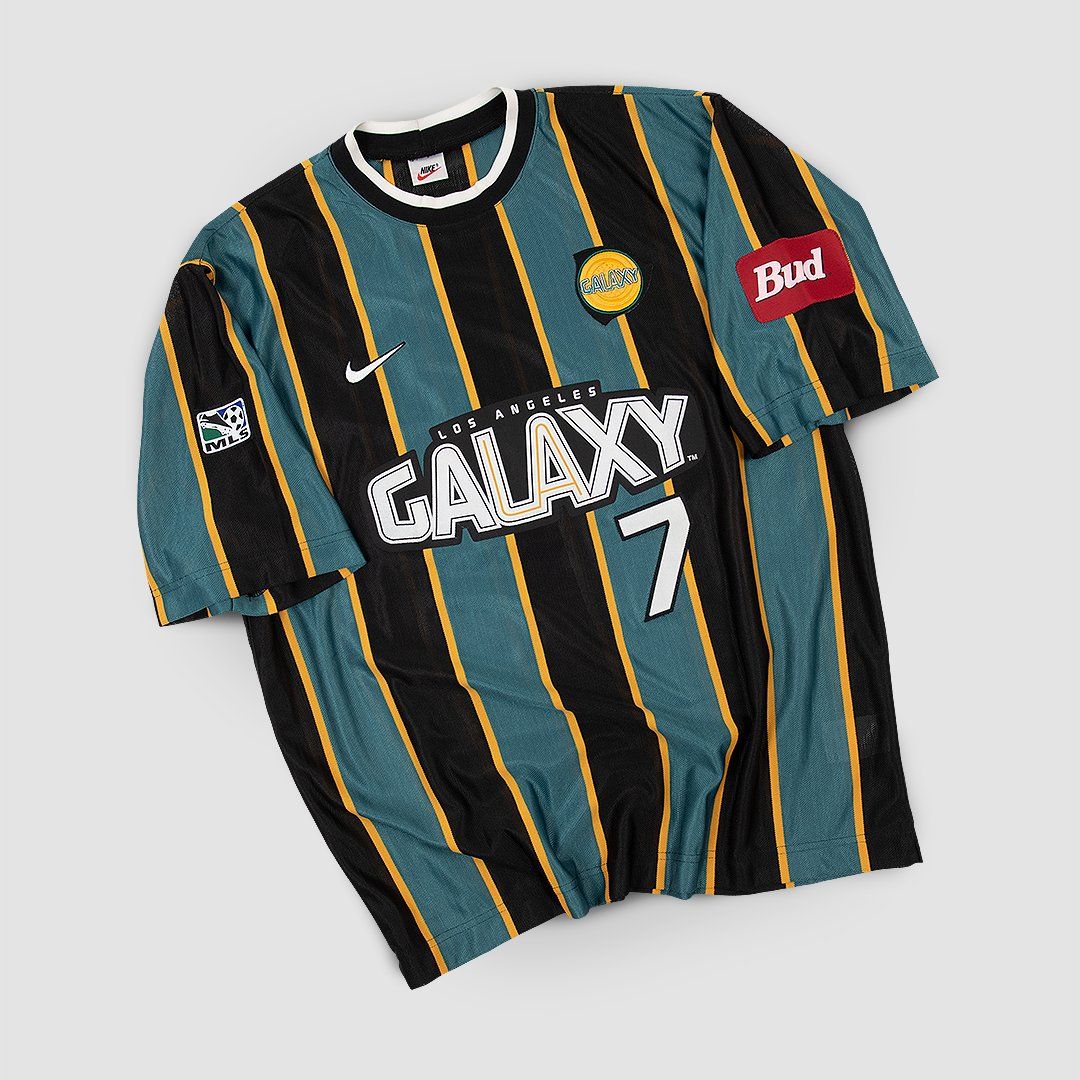 Vintage factory Retro 90’s Los Angeles LA Galaxy Nike MLS Soccer Jersey 1996 1997 large