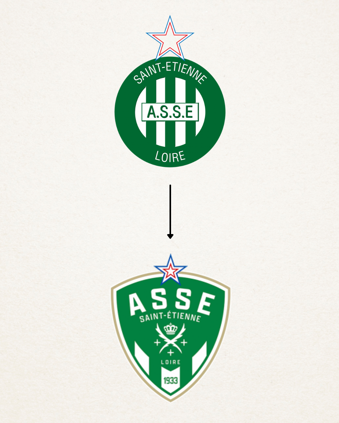 Carte Miroir Sprint 1960 – Logo AS Saint-Étienne, Vintage Football