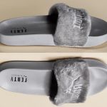 Rihanna launches a grey version of her Fenty Fur Slides Available on August 5th