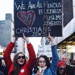Gigi and Bella Hadid against Donald Trump #NoBanNoWallMarch