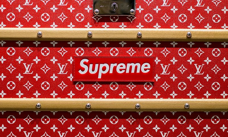 Supreme x Louis Vuitton Monogram Box Logo Leather Jacket