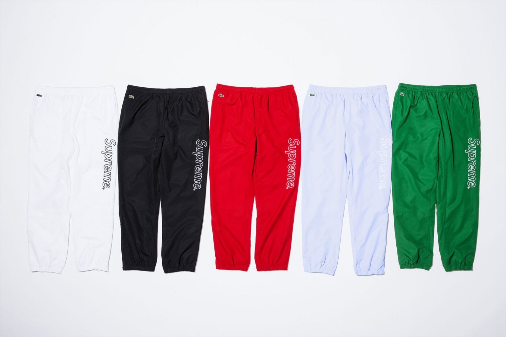 Supreme 17ss Lacoste L!ve track pants 白 Lacoste x Supreme SS17 - nss magazine