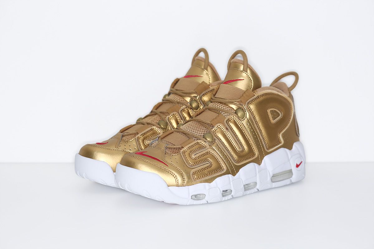 Supreme Nike Air More Uptempo ゴールド 9.5 Review & On-Feet: Nike x Supreme Air More Uptempo 