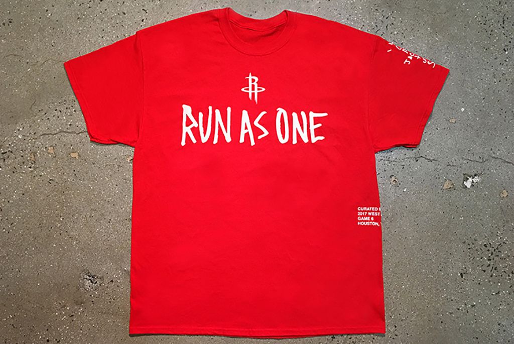 Travis Scott's Game 6 tee for the Houston Rockets