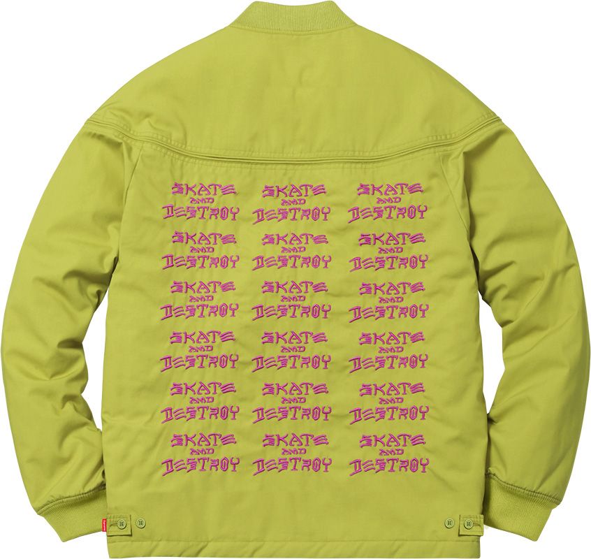 Supreme Thrasher Poplin Crew Jacket ロゴ Supreme Thrasher Poplin Crew Jacket L
