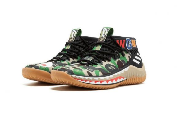 adidas x bape dame 4 green camo