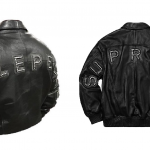 Urban Necessities - Supreme Studded Arc Logo Leather Jacket Black
