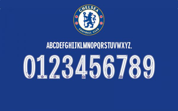 Here's the Chelsea 2019/2020 kit font