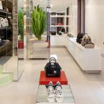 Luxury shopping in Mykonos: Louis Vuitton shop in a white …