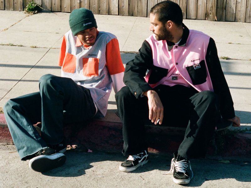 Supreme BEN DAVIS カバーオール オレンジ ストライプ Sサイズ Supreme