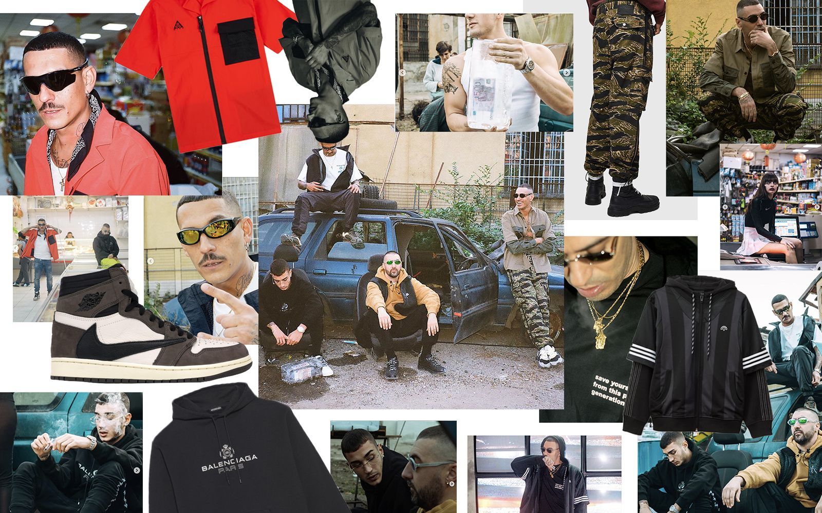 Dress like: Street Advisor The best items from the new Night Skinny's video, ft. Noyz Narcos, Marracash and Capo Plaza