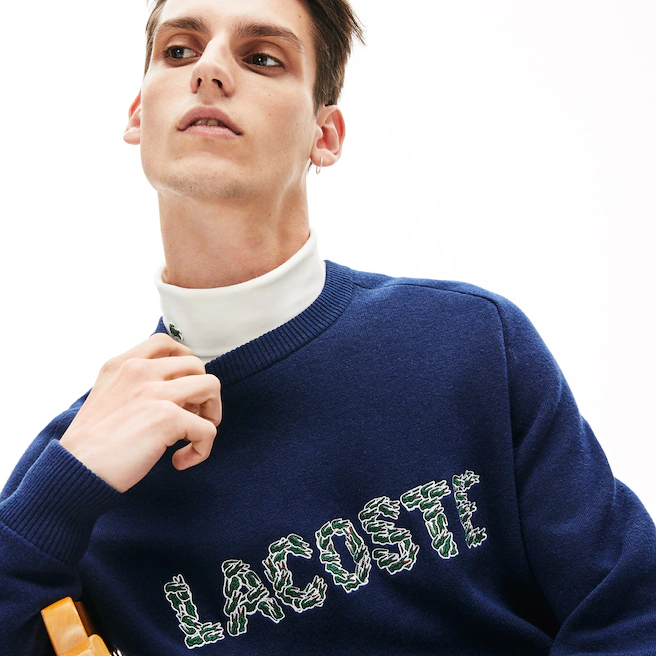 LACOSTE Croco Magic 限定スウエットSH8552Lネイビー
