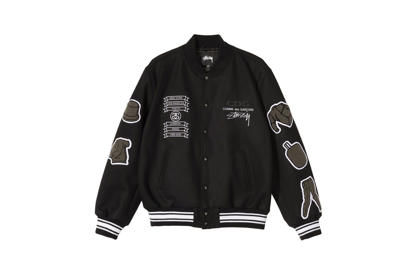 stussy ジャケット The varsity jacket by COMME des GARÇONS x Stussy - nss magazine