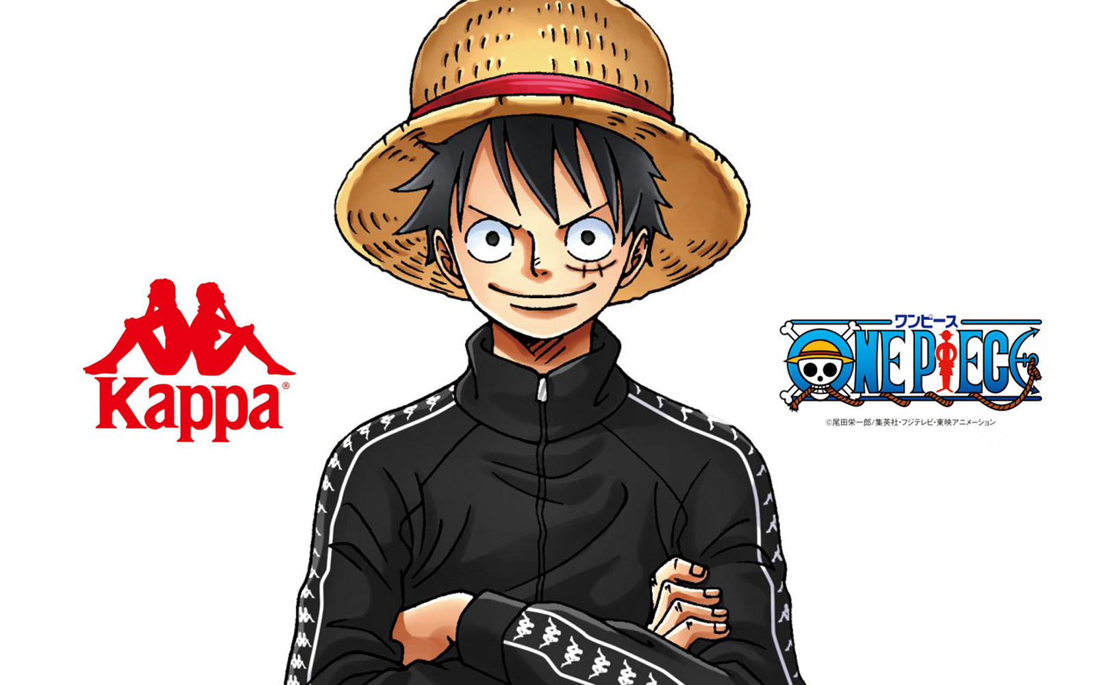 Turbine gnier Necessities Six characters from One Piece reinterpretate the iconic logo by Kappa