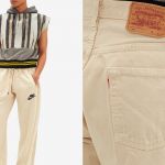 The hybrid pants half Nike tracksuit, half Levi's jeans BLESS has put together a creation that is the blending of two essentials