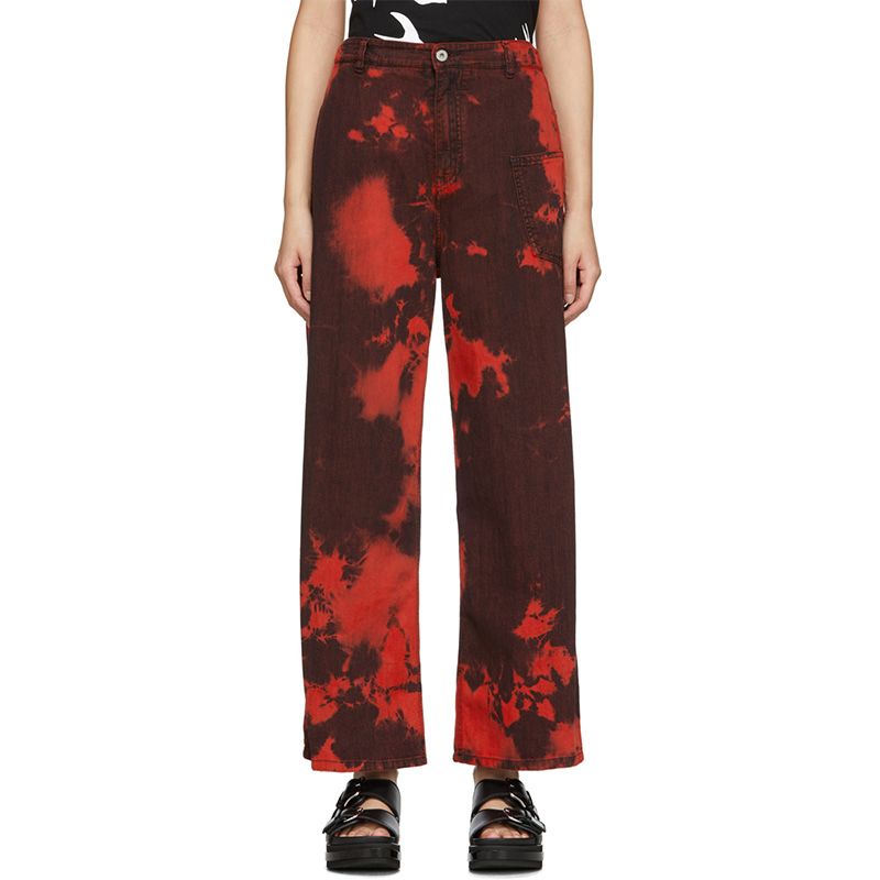 McQ ALEXANDER MCQUEEN Red Tie-Dye Jeans
