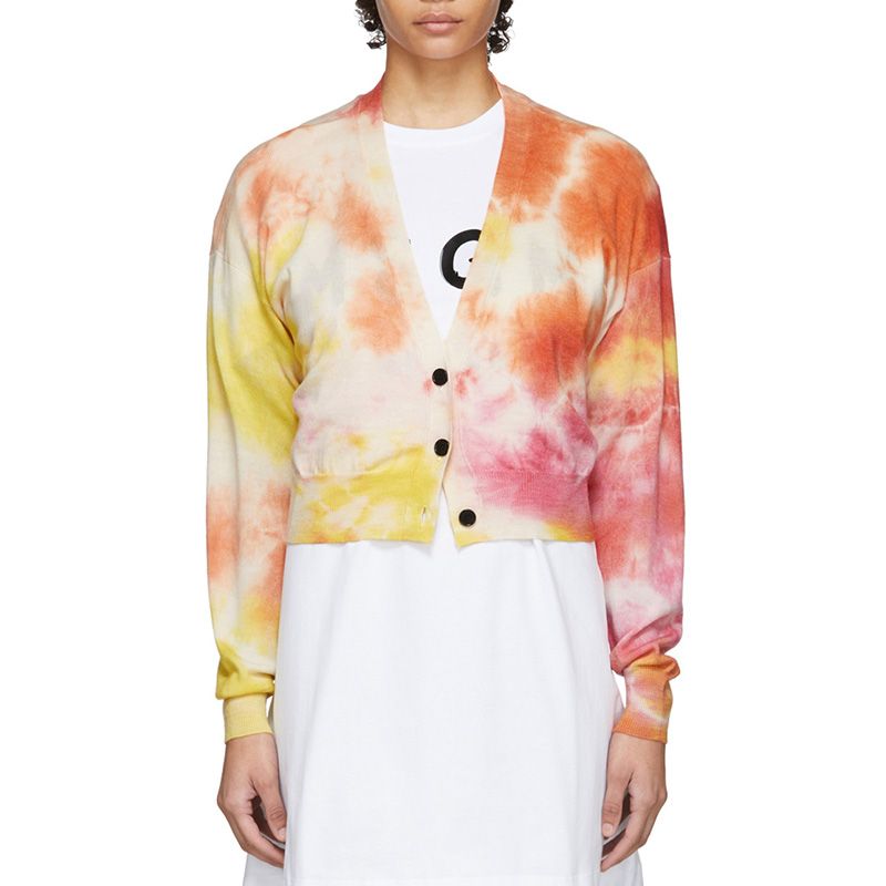 MSGM Multicolor Tie-Dye Cardigan