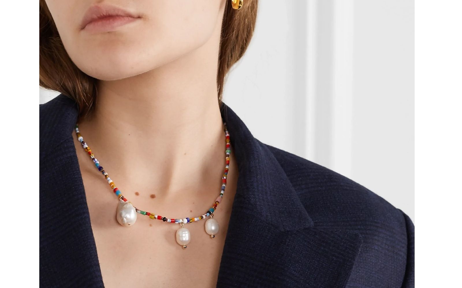 Eliou Paxi gold-tone, pearl and bead necklace