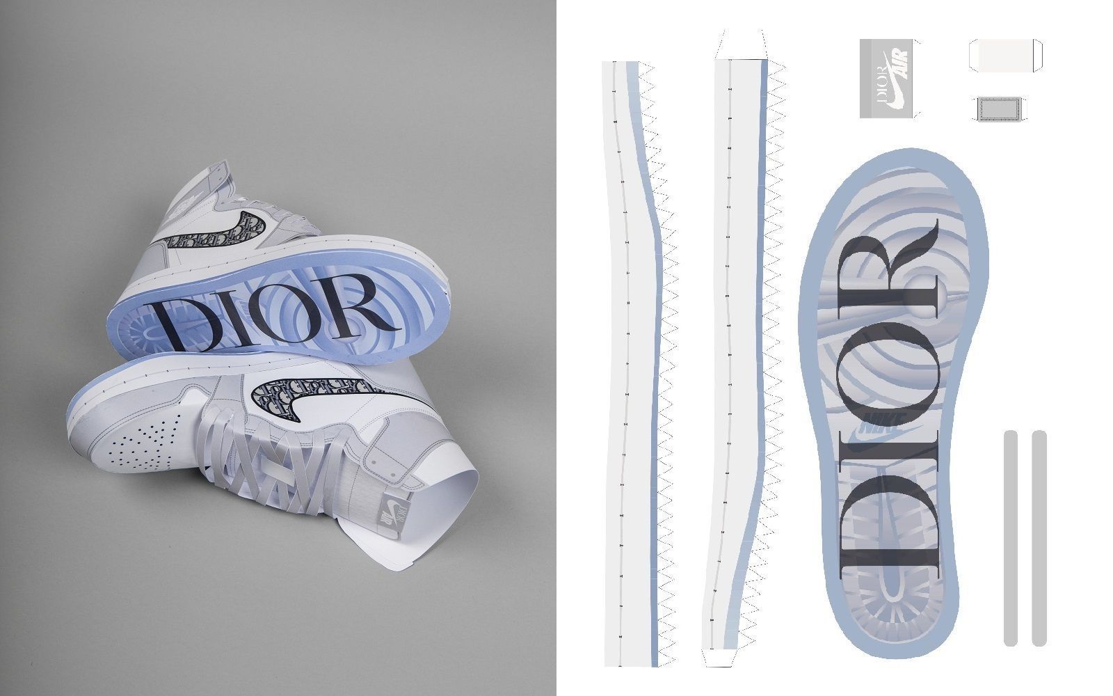 Create your pair of Air Dior papercraft models