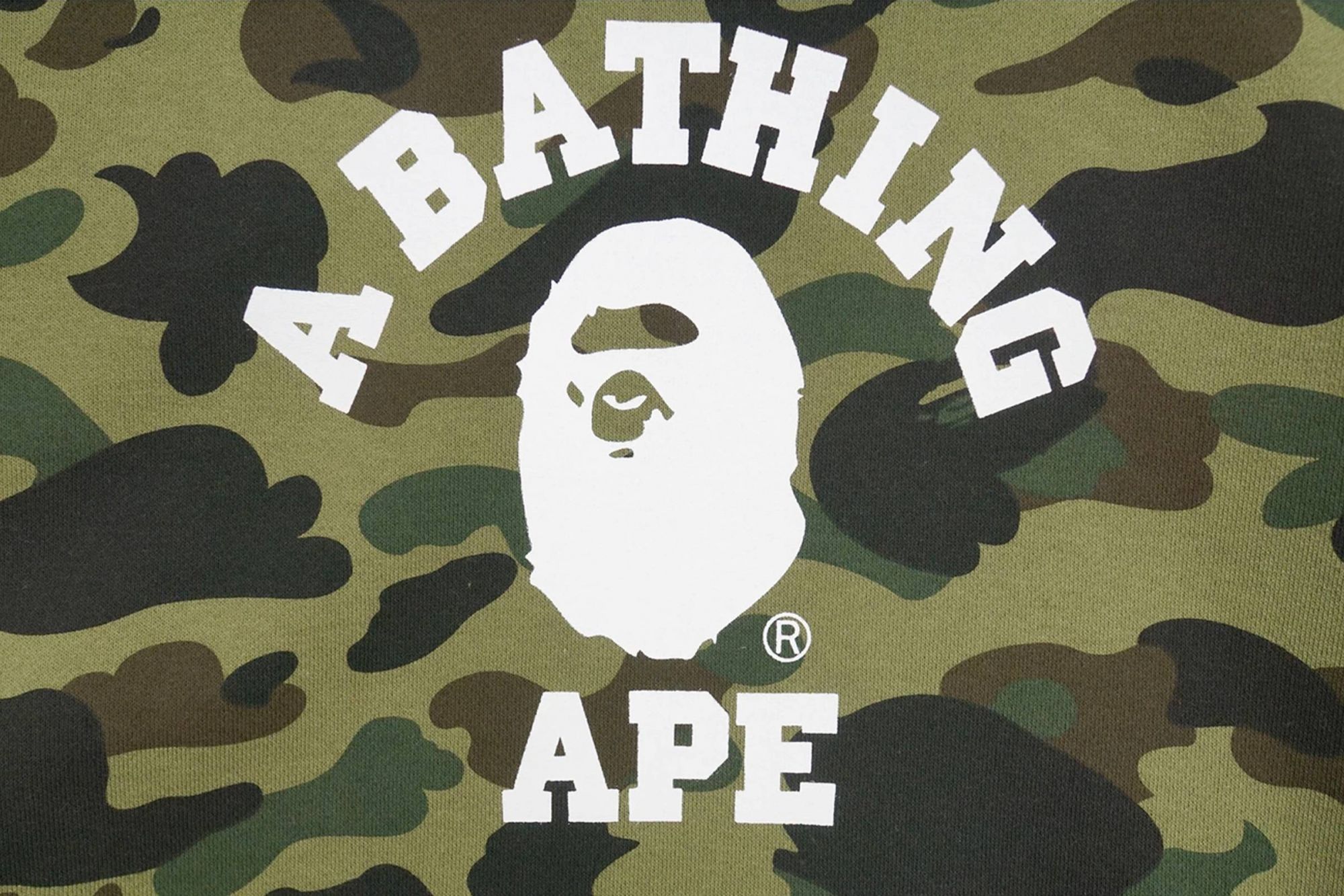 Bathing Ape BAPE Green Camouflage – Pattern Crew