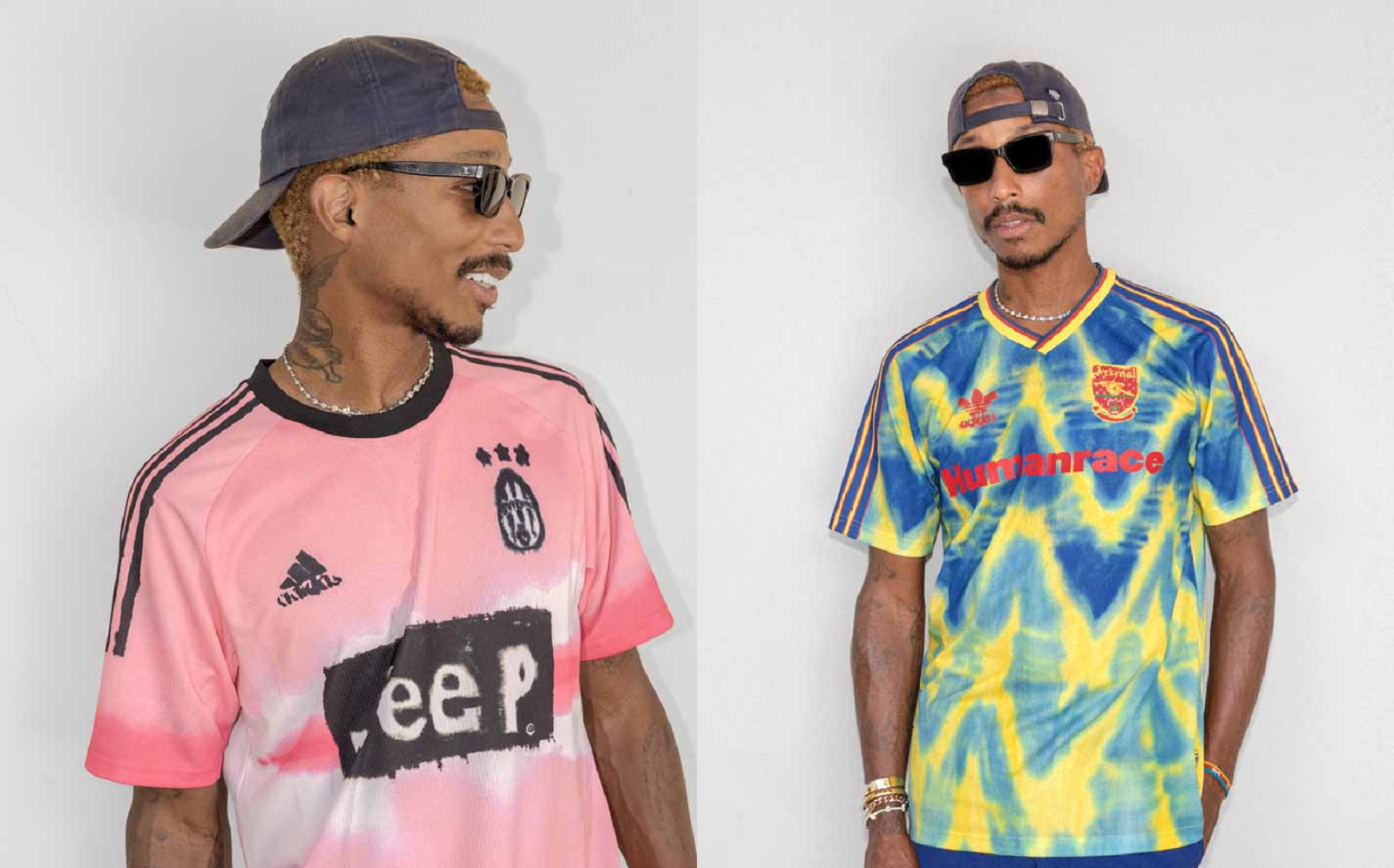 Pharrell Williams has redesigned Arsenal and Manchester United's