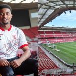 The new jersey of Middlesbrough F.C. for the Riverside Stadium A celebrative kit for their home