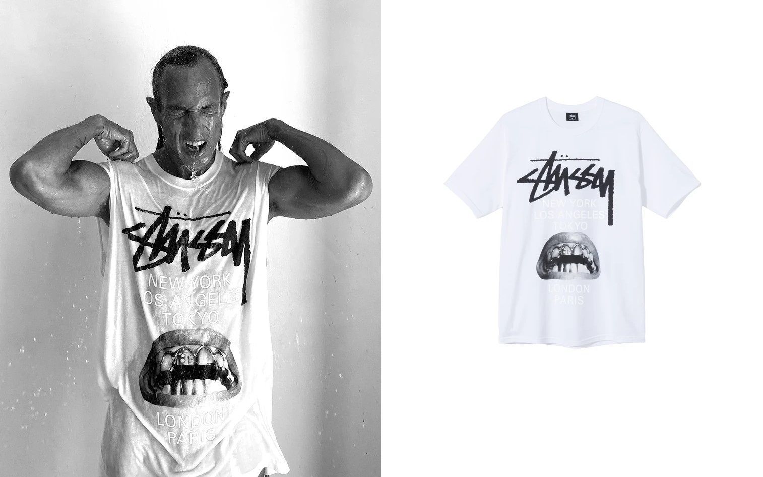 STUSSY×RICK OWENS 「World Tour Collection T-shirt」ワールドツアーコレクションTシャツ ホワイト  サイズ:XL