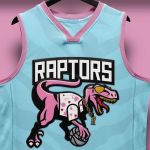Girls Youth Toronto Raptors New Era Pink Sequin Logo Baby Jersey T