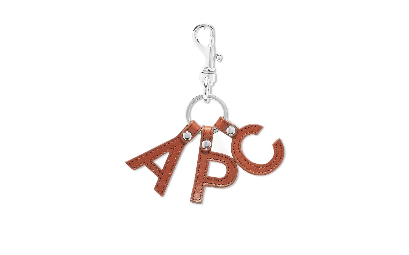 A.P.C. Letters Logo Key Ring Noisette