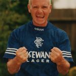 Paul Gazza Gascoigne autographed Rangers 95 96 away shirt