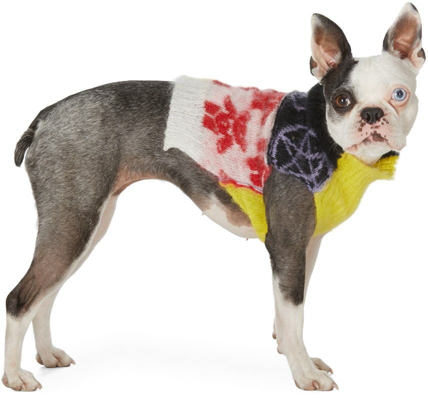 ASHLEY WILLIAMS SSENSE Exclusive Multicolor Mohair Patchwork Dog Sweater