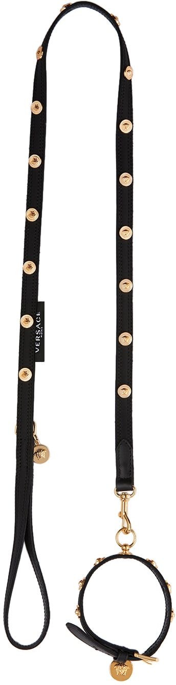 Versace Black Medusa Collar & Leash Set