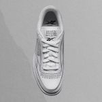 The optical illusion of the new Maison Margiela x Reebok Club C Printed all over with the trompe l'oeil technique
