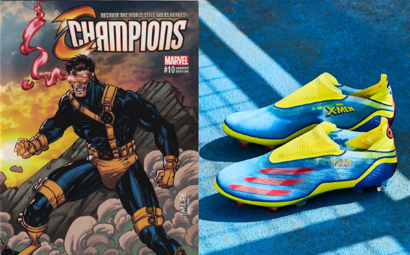 MARVEL スパイクシューズ イエロー・ブルー アディダス エックス ゴースト.1 FG adidas 【サッカー・フットサル