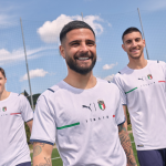 The new away kit of the Italian national team by PUMA The innovative template also on the jerseys of Switzerland, Czech Republic and Austria