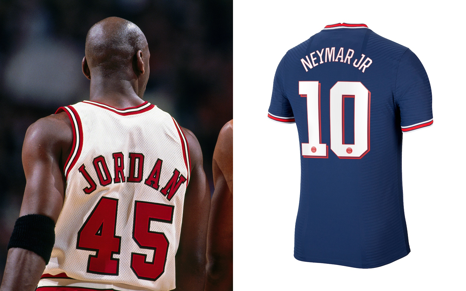 The new PSG font is also inspired by Michael Jordan's Chicago Bulls
