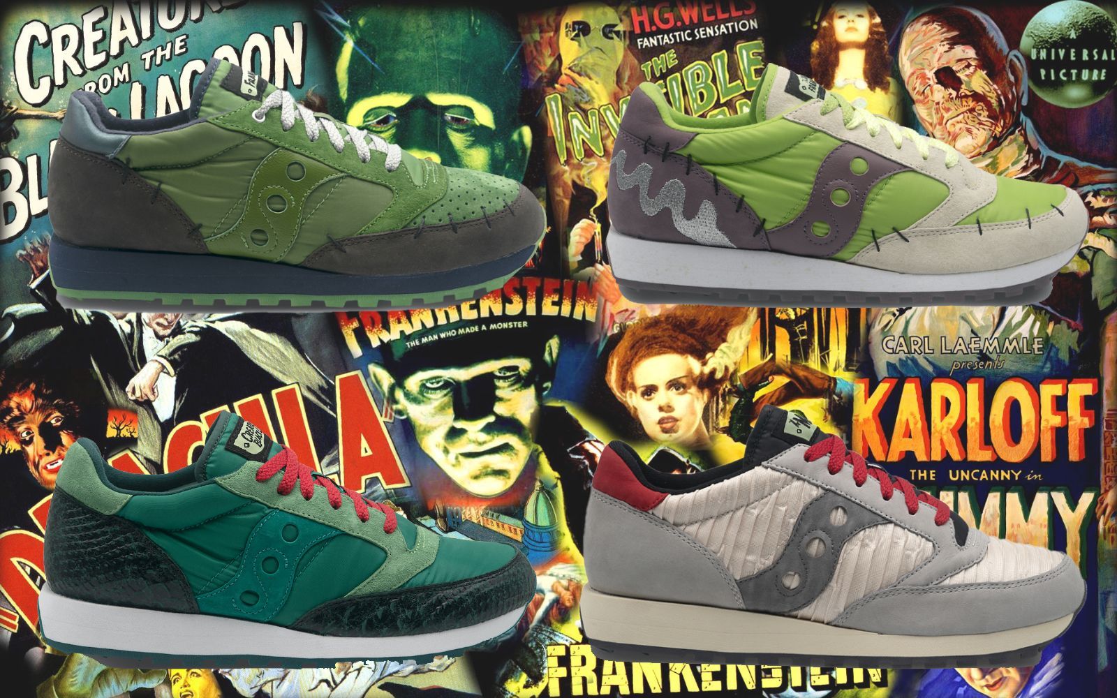 The Saucony capsule dedicated to Frankenstein and The Mummy - nss