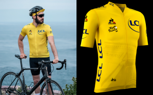 Maillot cycliste Le coq Sportif Course Paris tours 80'S vintage jersey