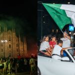 The celebrations for Italy's victory at the Euro 2020 The streets of Milan are colored in green, white and red