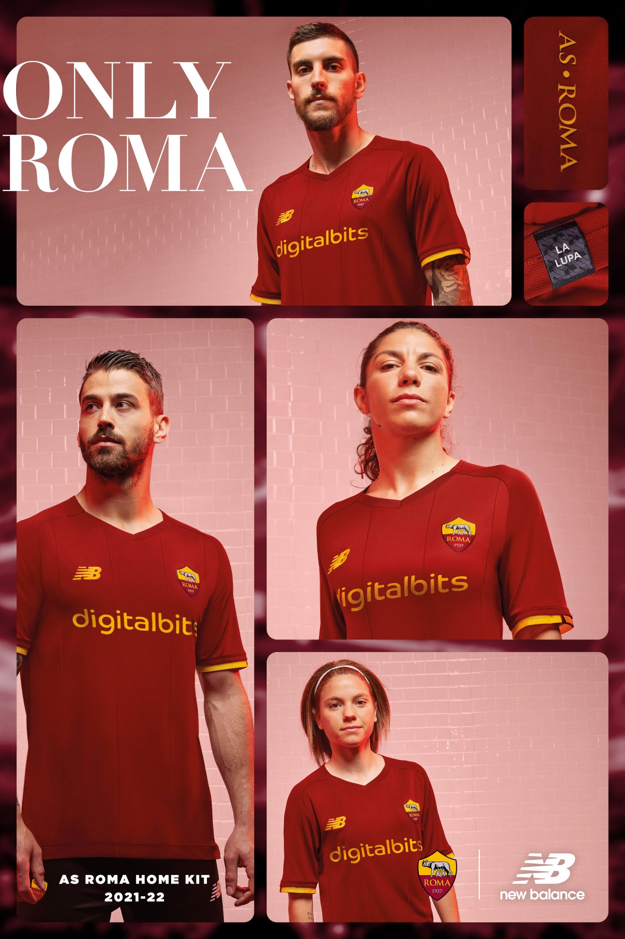 AS Roma 2021-2022 New Balance ユニフォーム New Balance AS Roma Home Jersey 2021-2022