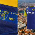 The 2021-22 Hellas Verona shirt inspired by Dante Alighieri Images, symbols and colours dedicated to the Verona of the great poet