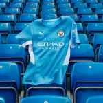 The new Manchester City 2021-22 home kit by PUMA A tribute to Kun Agüero's goal that gave the Cityzens their first Premier League title