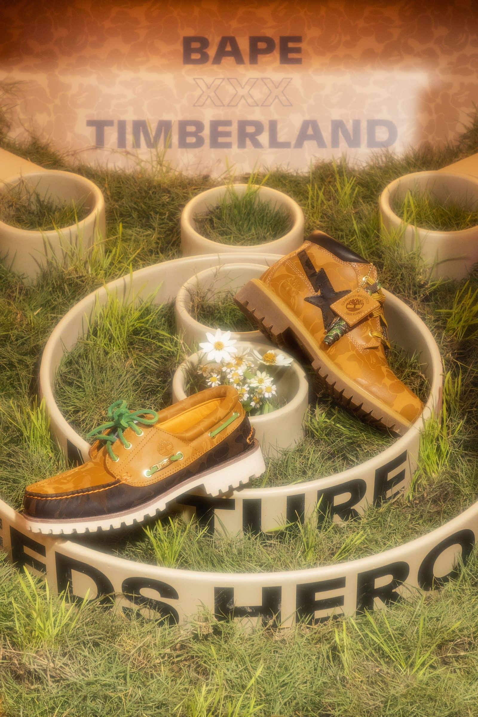 【BAPE × Timberland】 3eye lug shoes 28.5 Bape x Timberland Bapesta 3 Eye Classic Hand Stitch Boat
