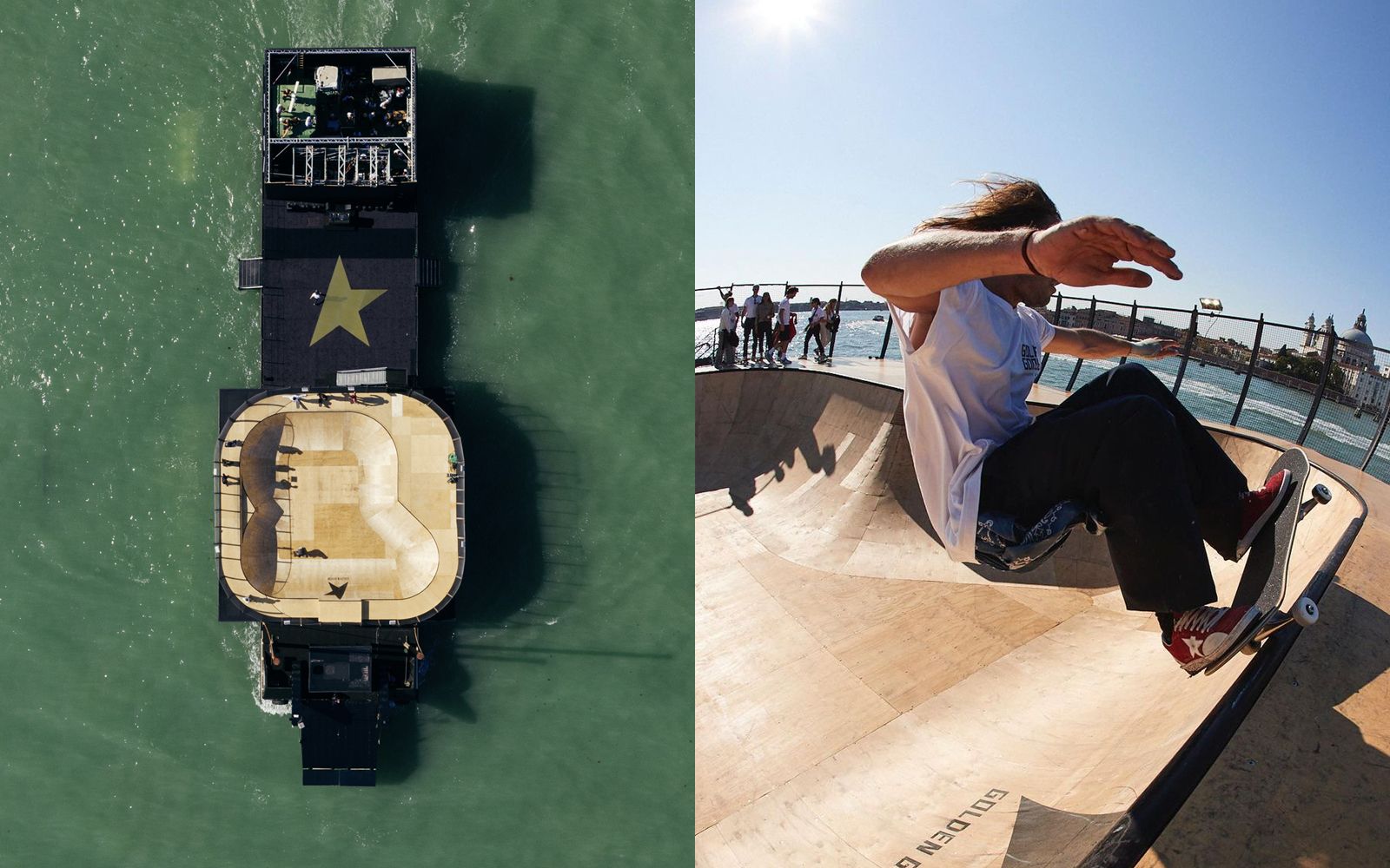 Golden Goose has created a skatepark in the Venice lagoon For the last stage of From Venice to Venice