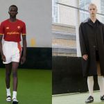 The connection between football and fashion in the new Carlota Barrera collection New Balance football kits on the catwalk during London Fashion Week