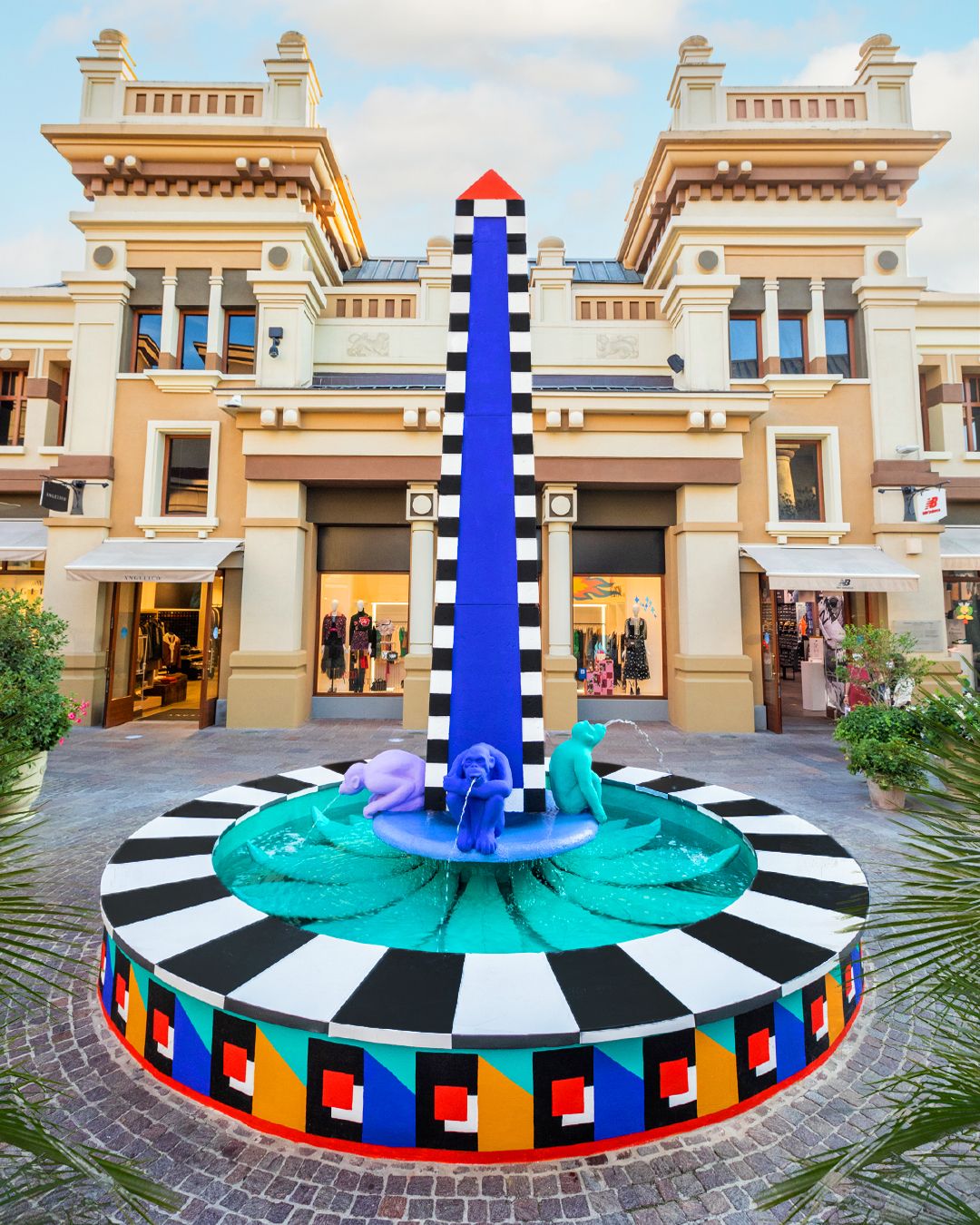Gnocco Fritto fountain, Camille Walala. Fidenza Village, 2021. © Courtesy of the artist