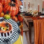 The perfect tablescaping for Halloween For a special All Saints' Eve to share with family, friends, ghosts, pumpkins, skulls and bats