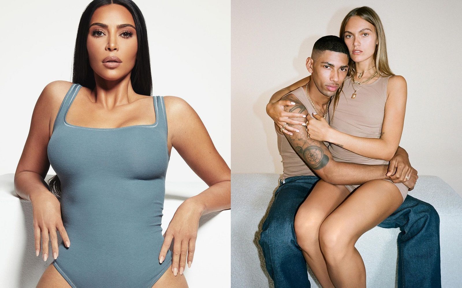 Something sexy, something blue! Kim Kardashian's SKIMS launches