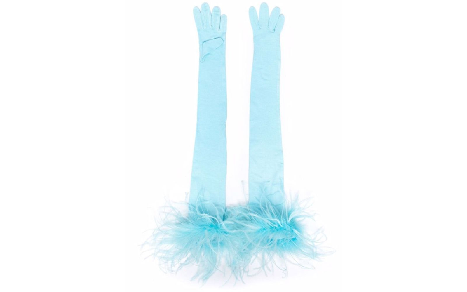 STYLAND Feather Trim Long Gloves